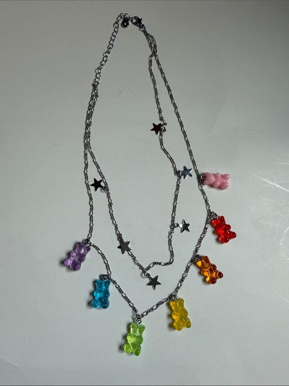 Silver-tone Gummy Bear Multi-Color Layered Necklace - Unbranded. Never worn